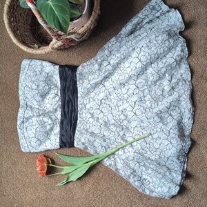 White & Black lace A-line dress